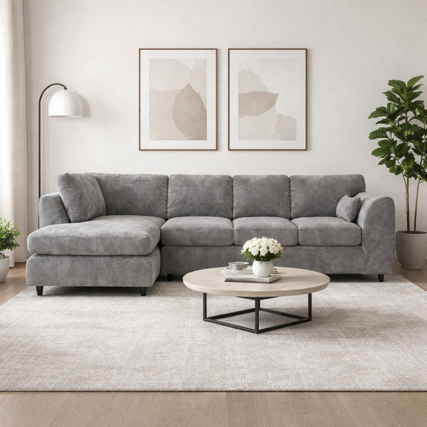 Velvet XL Left Hand Facing Light Grey