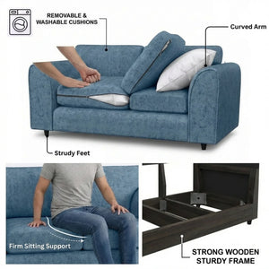 Chenille 2 Seater sky blue