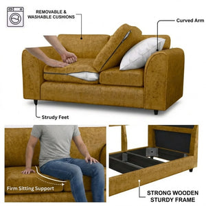 Chenille 2 Seater mustard