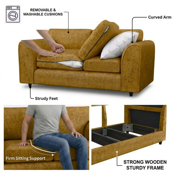 Chenille 2 Seater mustard