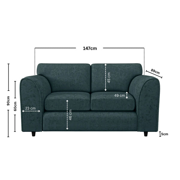 Chenille 2 Seater teal