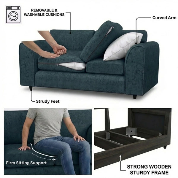 Chenille 2 Seater teal