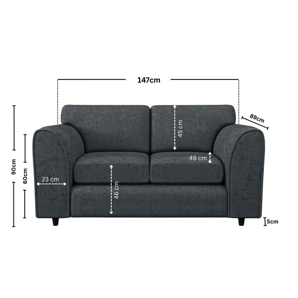 Chenille 2 Seater dark grey