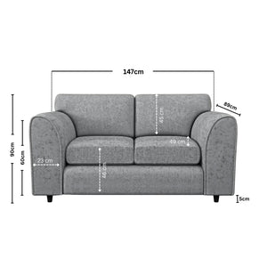 Chenille 2 Seater light grey