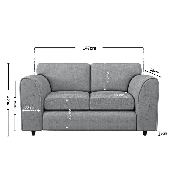 Chenille 2 Seater light grey