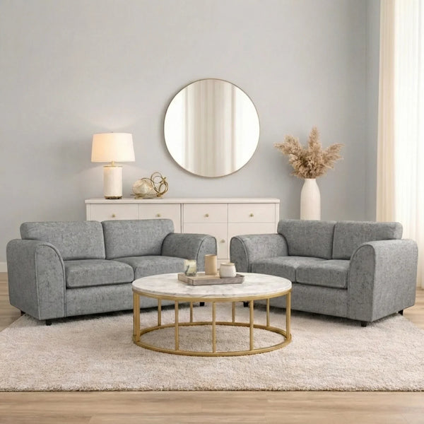 Chenille 2 Seater light grey