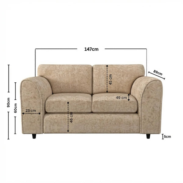 Chenille 2 Seater beige
