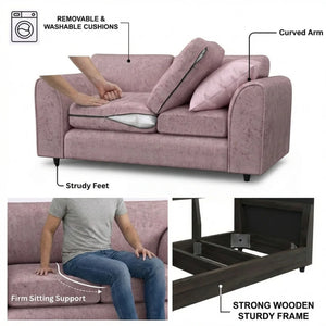 Chenille 2 Seater pink