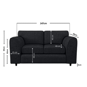 Chenille 2 Seater black