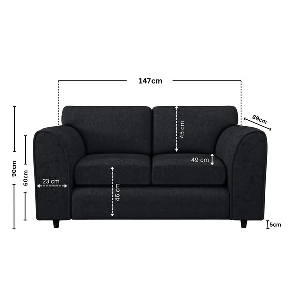 Chenille 2 Seater black