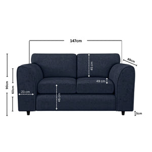 Chenille 2 Seater midnight blue