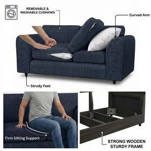 Chenille 2 seater midnight blue