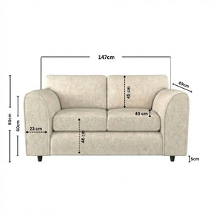 Chenille 2 Seater cream