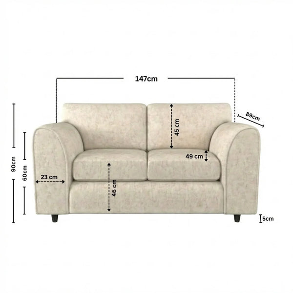 Chenille 2 Seater cream