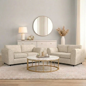 Chenille 2 Seater cream