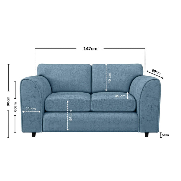 Chenille 2 Seater sky blue