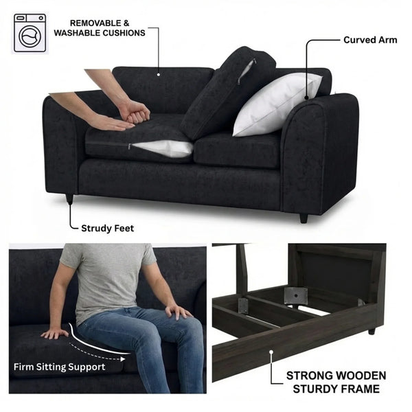 3 Seater black