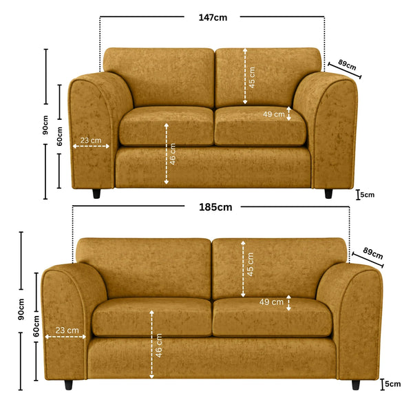 3+2 seater mustard