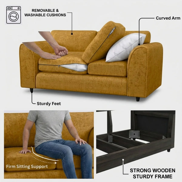 3+2 seater mustard