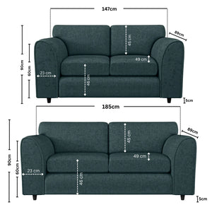 3+2 seater teal