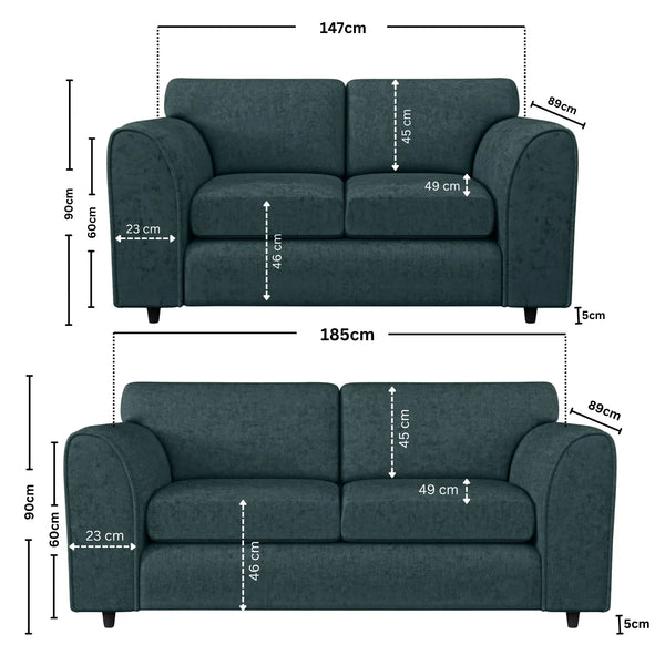 3+2 seater teal