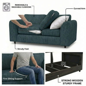 3+2 seater teal
