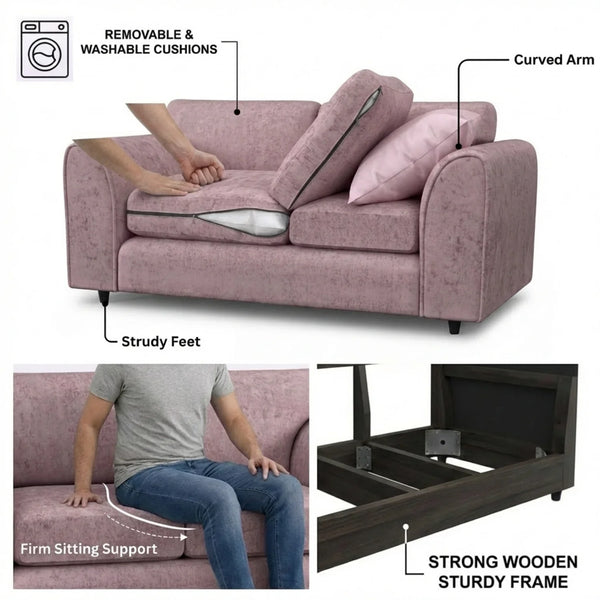 3+2 seater pink