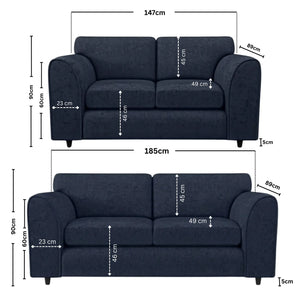 3+2 seater midnight blue
