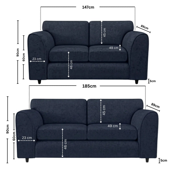 3+2 seater midnight blue