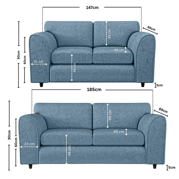 3+2 seater sky blue
