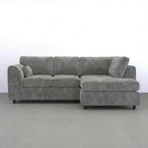 Velvet Right Hand Facing light grey
