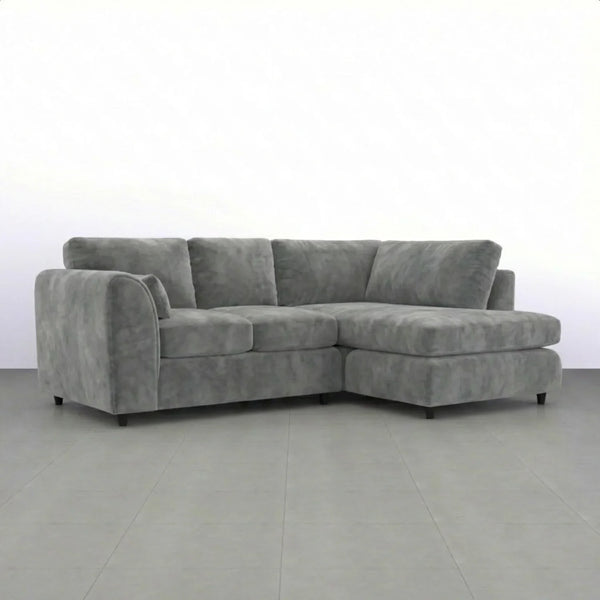 Velvet Right Hand Facing light grey