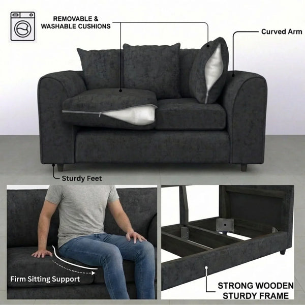 2 Seater Black