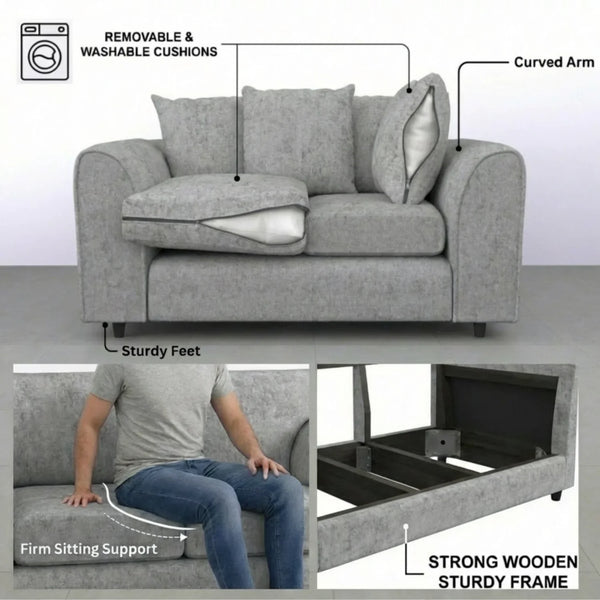 2 Seater Light Grey