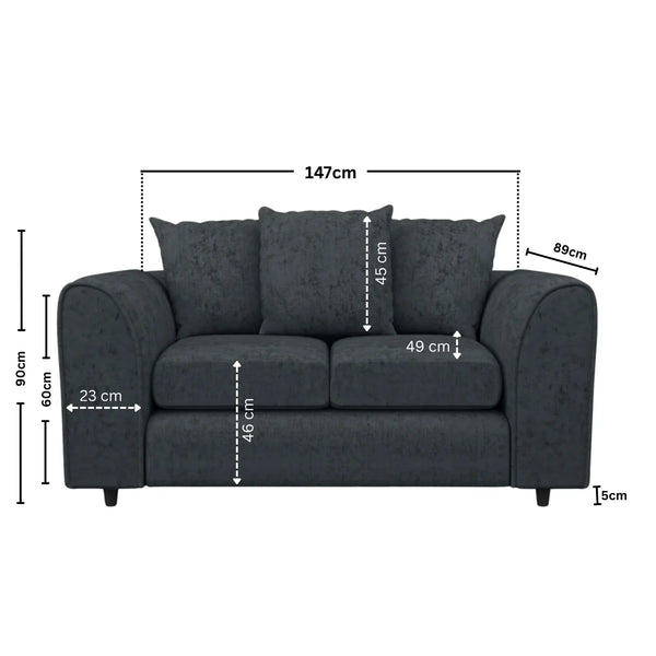 2 Seater Dark Grey