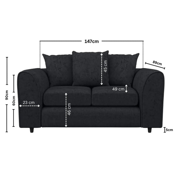 2 Seater Black