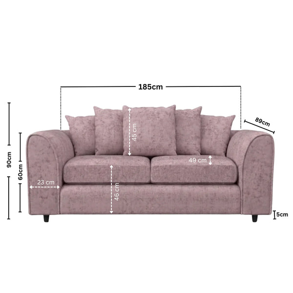 Chenille 3 Seater pink