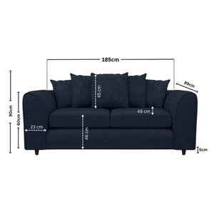 Chenille 3 Seater midnight blue