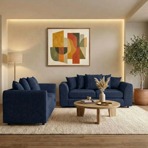 Chenille 3 Seater Midnight Blue