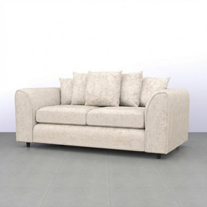 Chenille 3 Seater cream