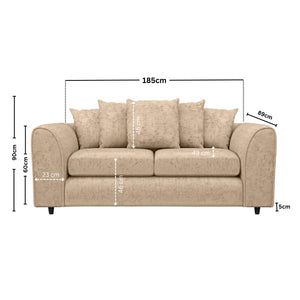 Chenille 3 Seater Beige