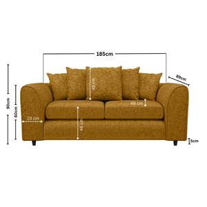 Chenille 3 Seater Mustard