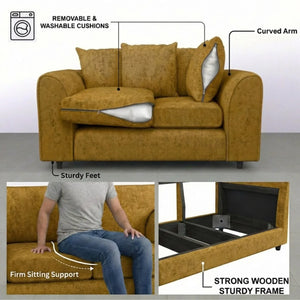 Chenille 3 Seater Mustard
