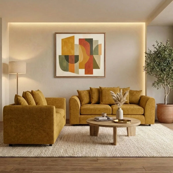 Chenille 3 Seater Mustard