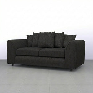 Chenille 3 Seater black