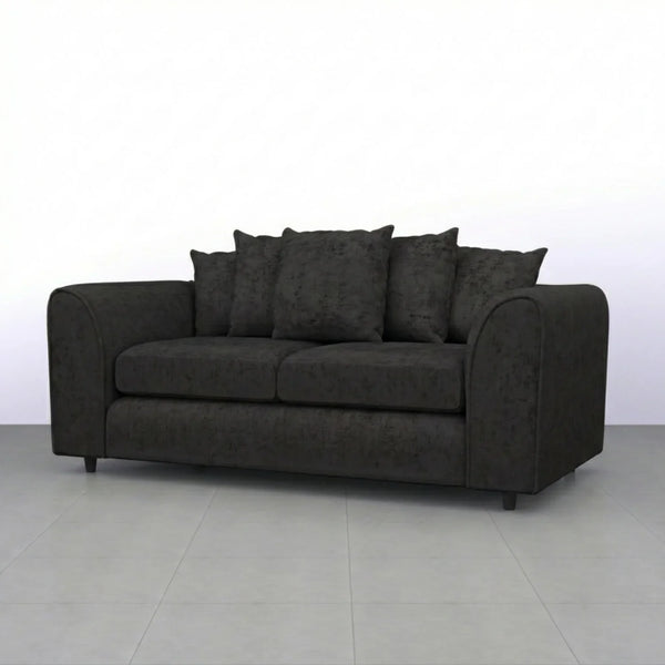 Chenille 3 Seater black