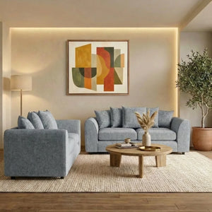 Chenille 3 Seater Light Grey