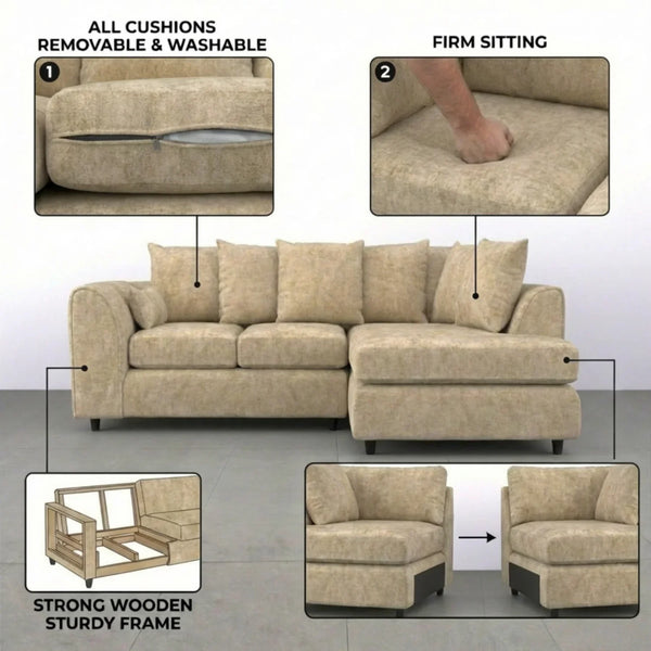 Right Hand Facing Beige