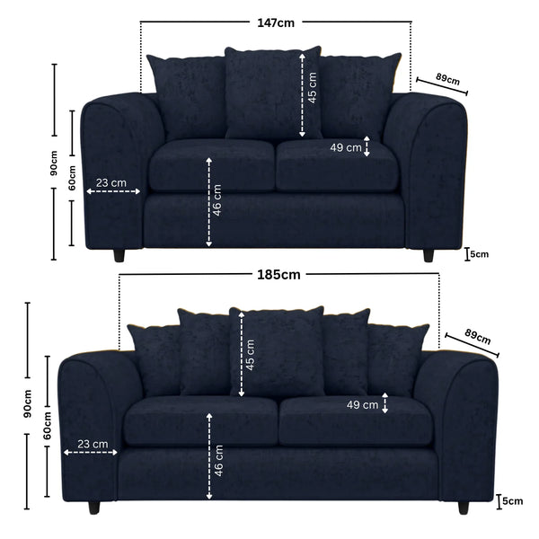 3 + 2 Seater Midnight Blue