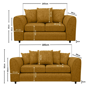 3 + 2 Seater Mustard